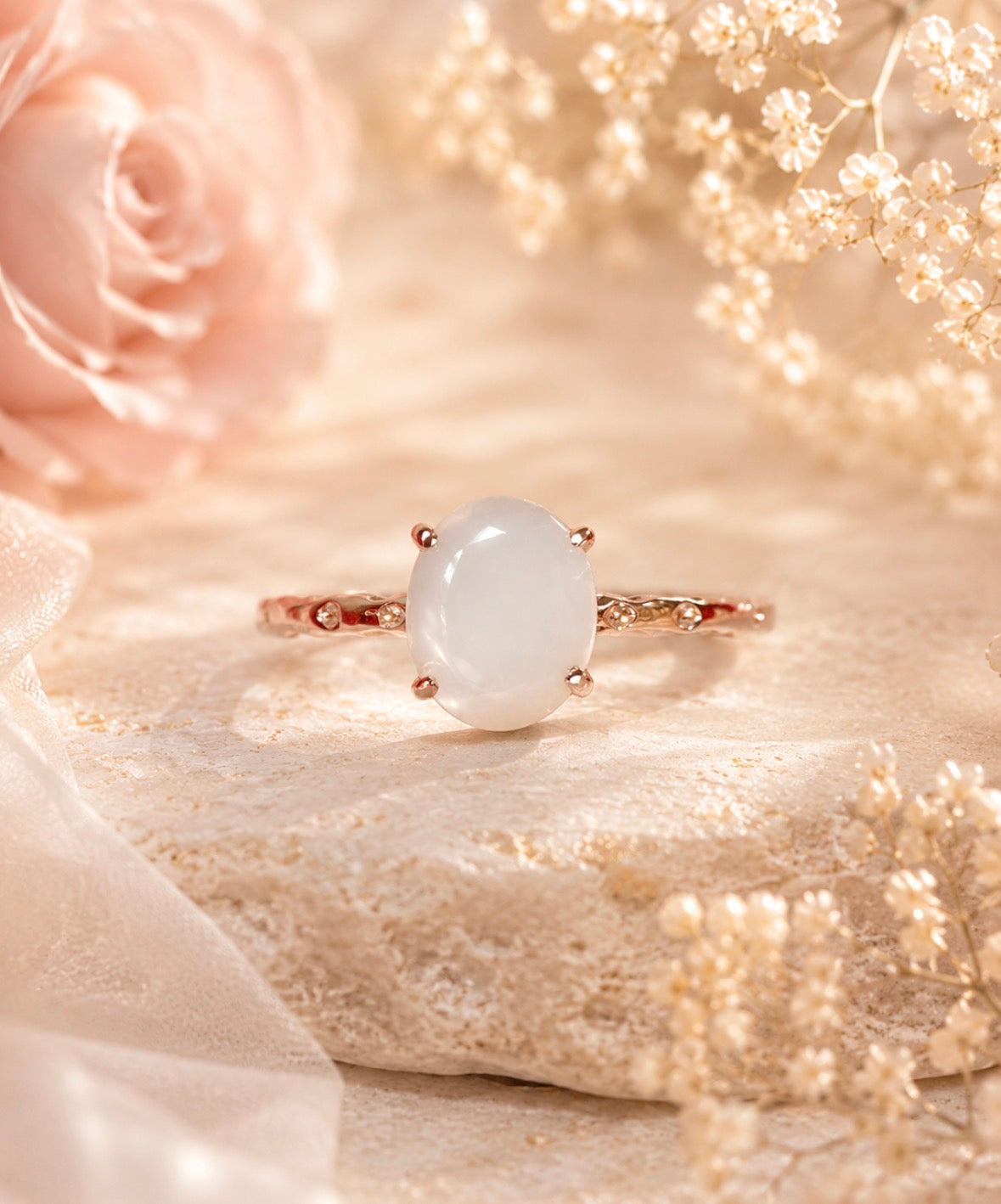 Breastmilk Hammered Band Ring