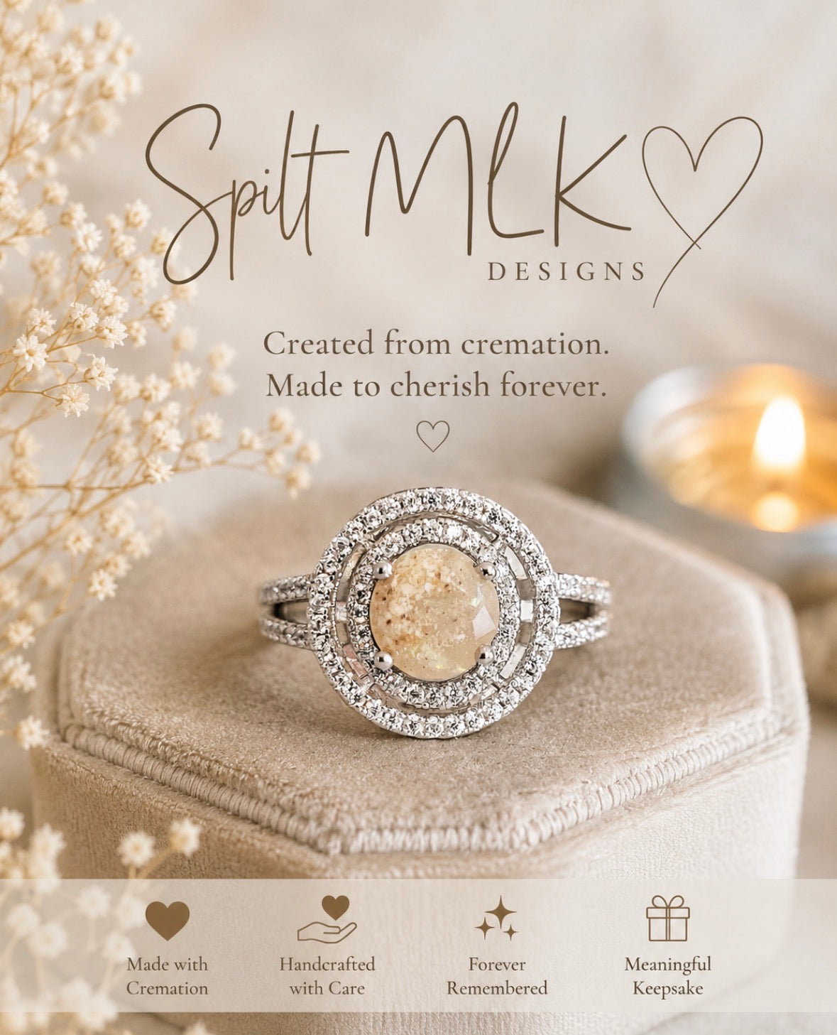 Double Halo Memorial Ring