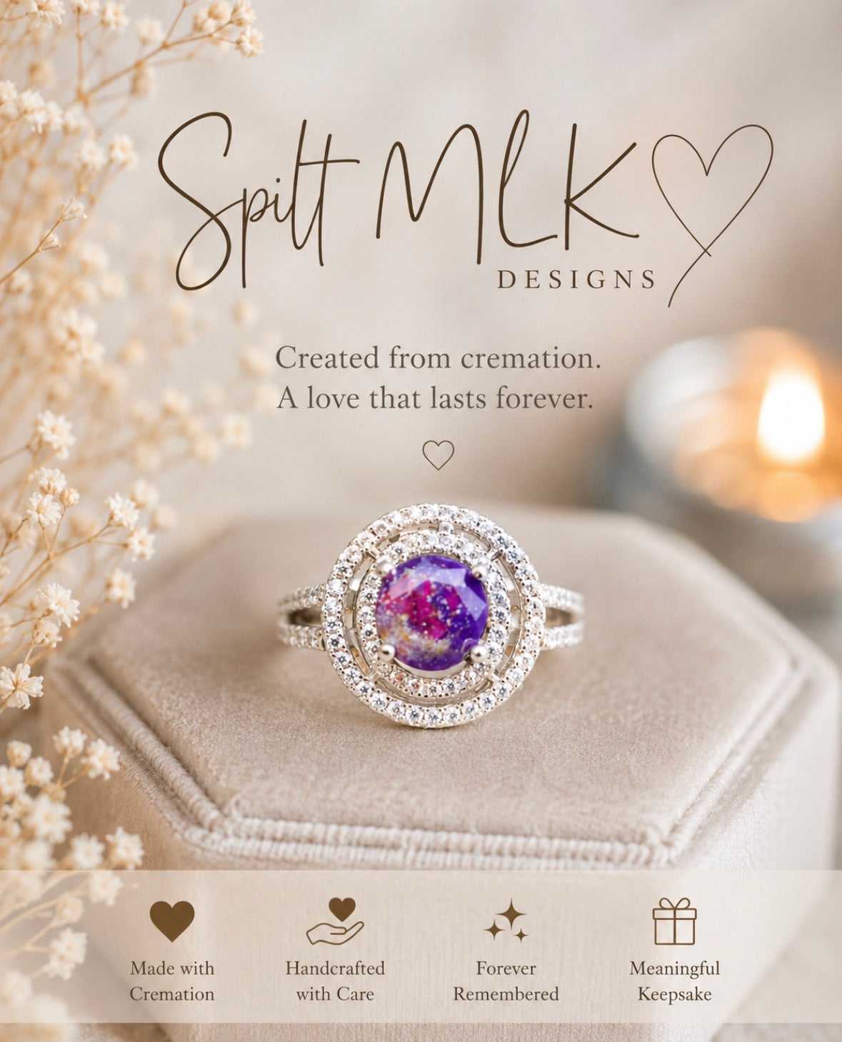 Double Halo Memorial Ring